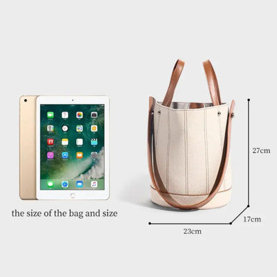 The Camille Bucket  in Pure Leather