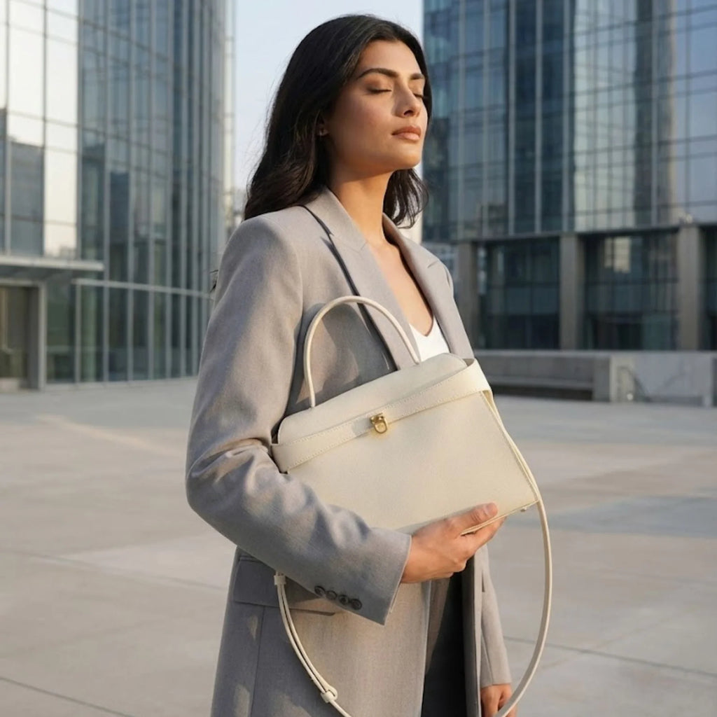 Aurelle Ivory In Pure Leather