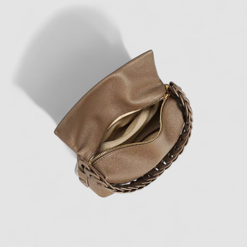 The Aira Braided Hobo  in Pure Leather