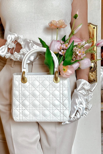 Scarlett Handbag Resin Vase in Beige
