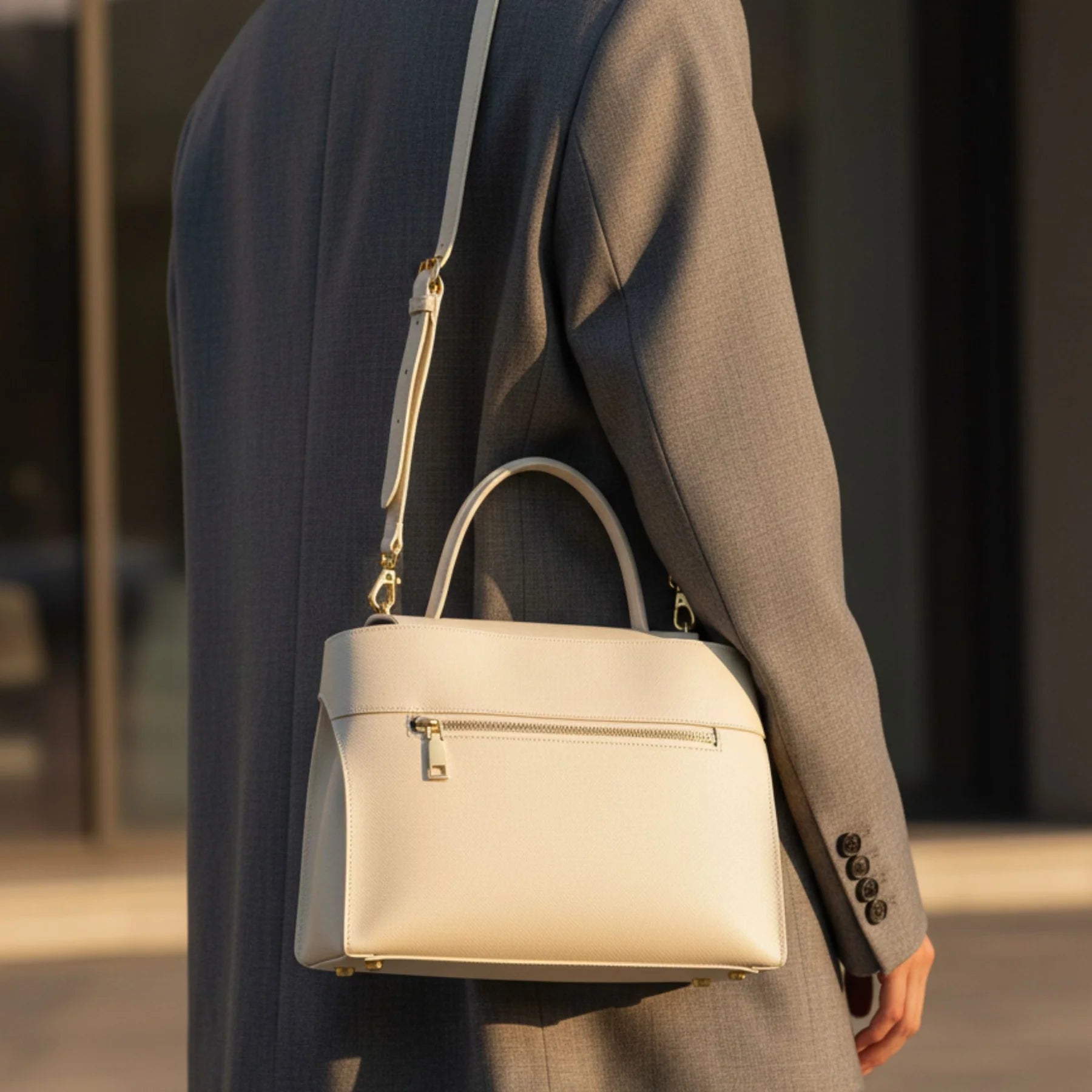 Aurelle Ivory In Pure Leather