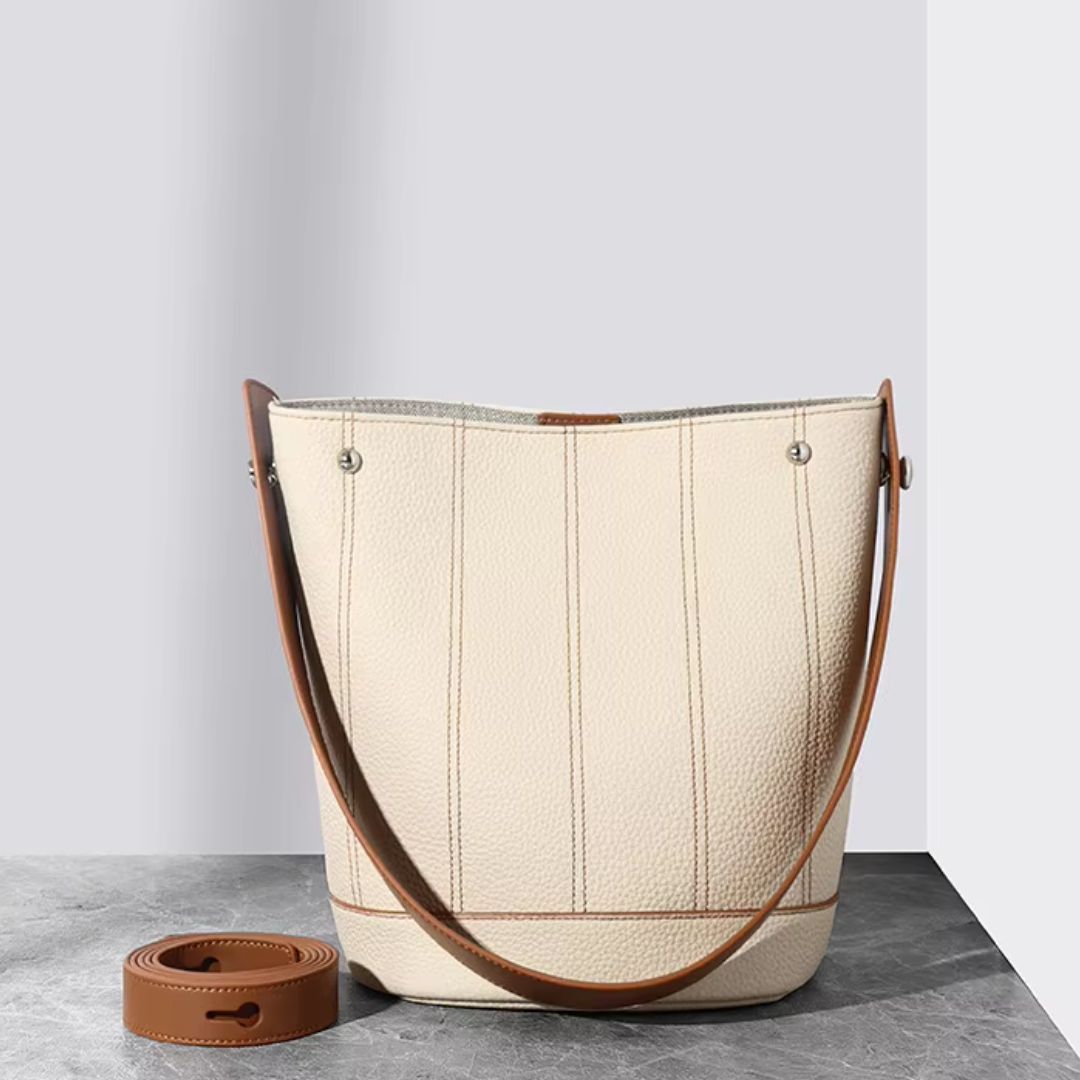 The Camille Bucket  in Pure Leather