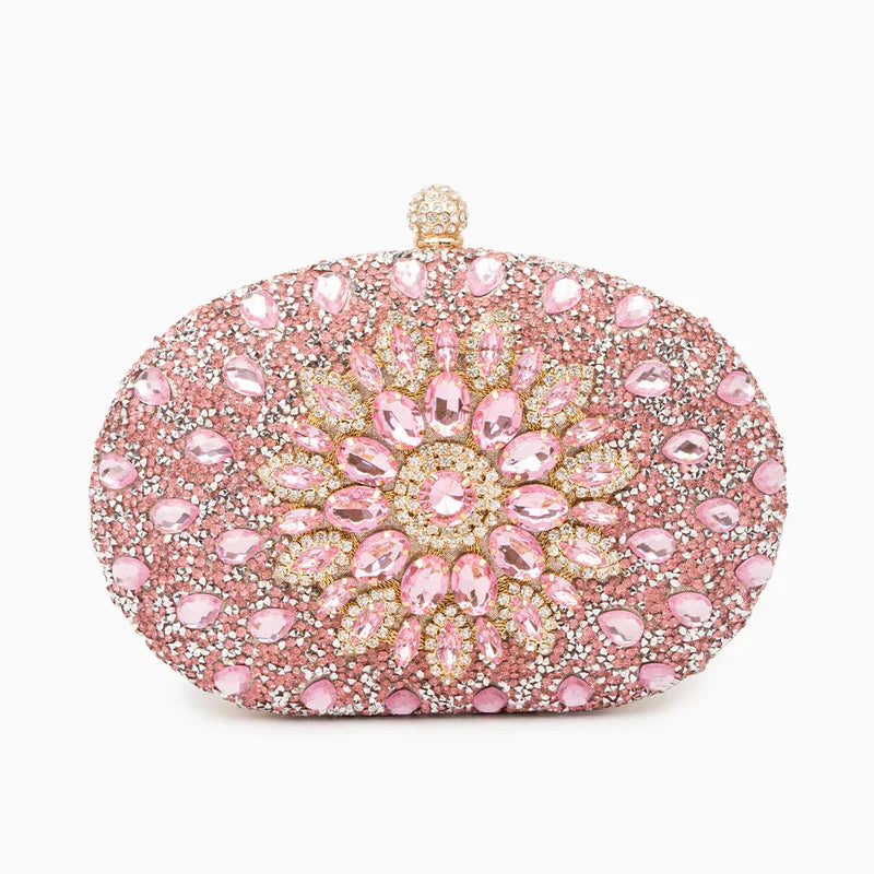 Colette Diamond Encrusted Clutch Bag - Pink - Pine Drew Lifestyle