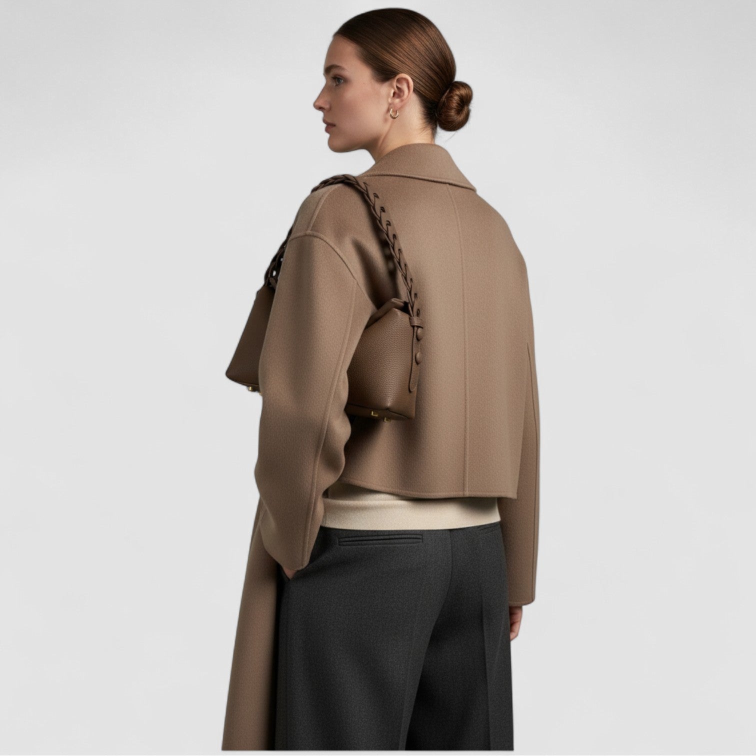 The Aira Braided Hobo  in Pure Leather