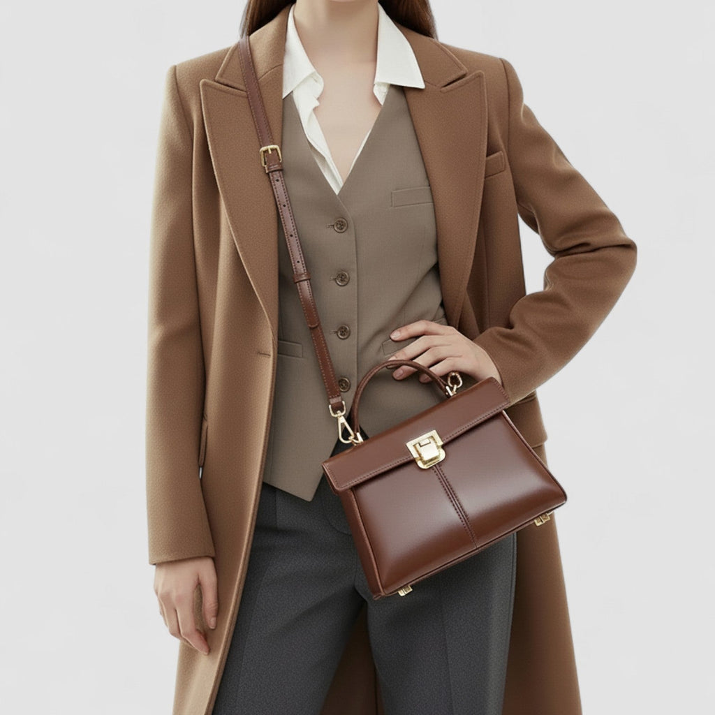 Amanda Top Handle Satchel in Pure Leather