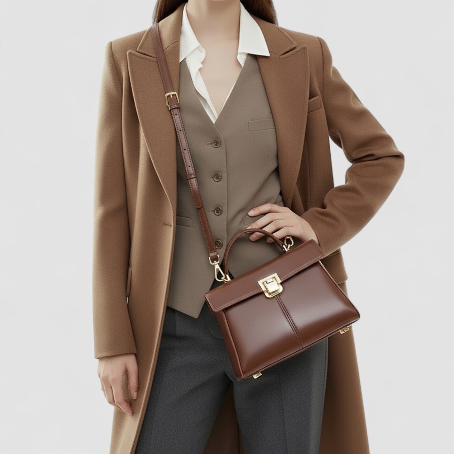 Amanda Top Handle Satchel in Pure Leather