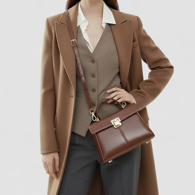 Amanda Top Handle Satchel in Pure Leather