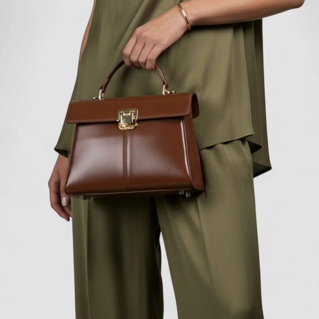 Amanda Top Handle Satchel in Pure Leather