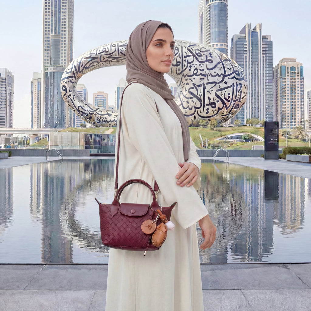 Crimson Woven Mini Satchel