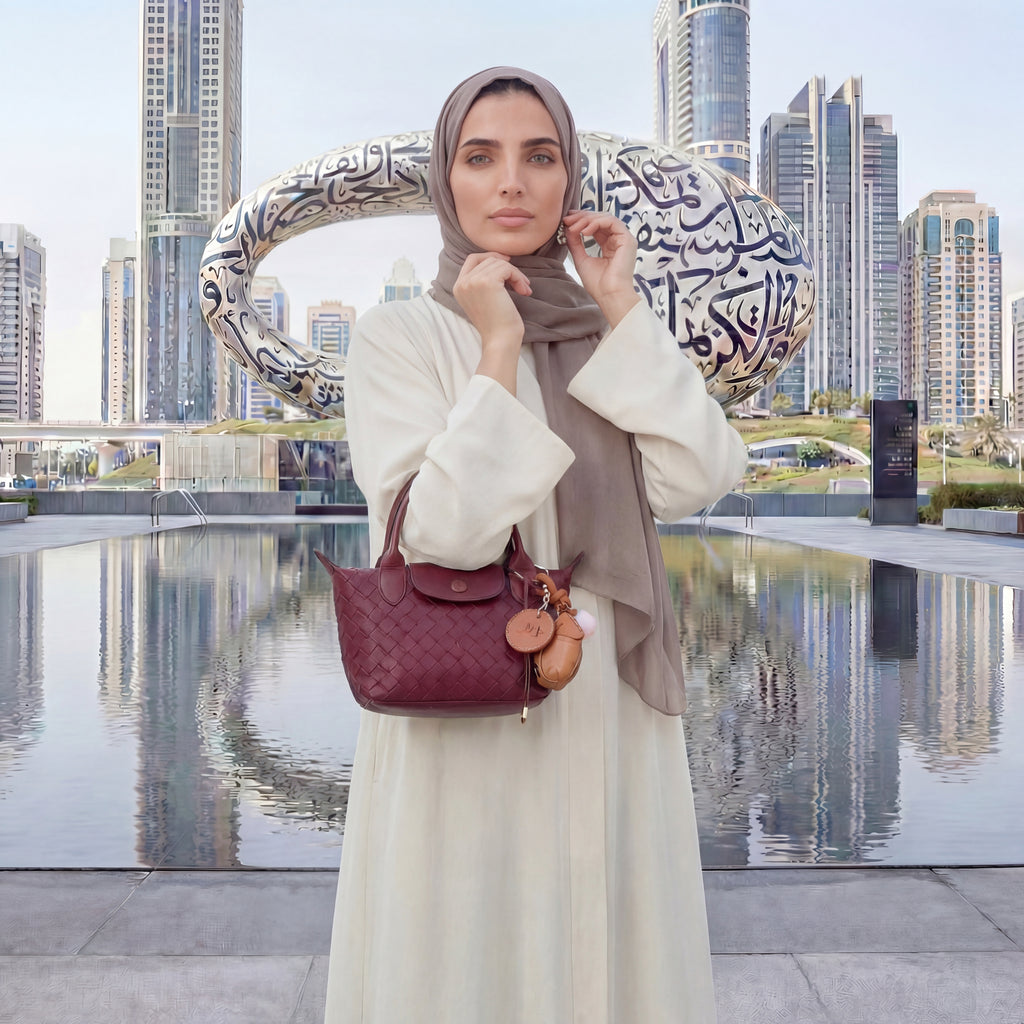 Crimson Woven Mini Satchel