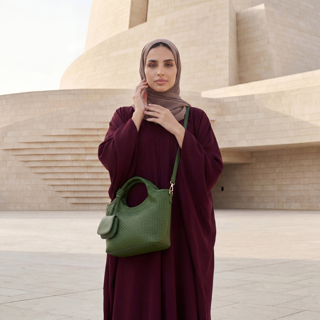 Verdant Weave Handbag in Vegan Leather