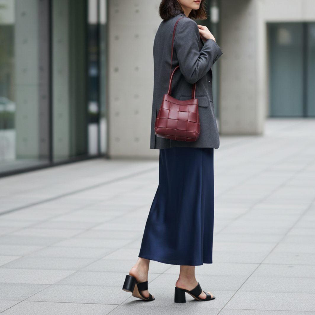 Luna Obsidian Leather Handbag