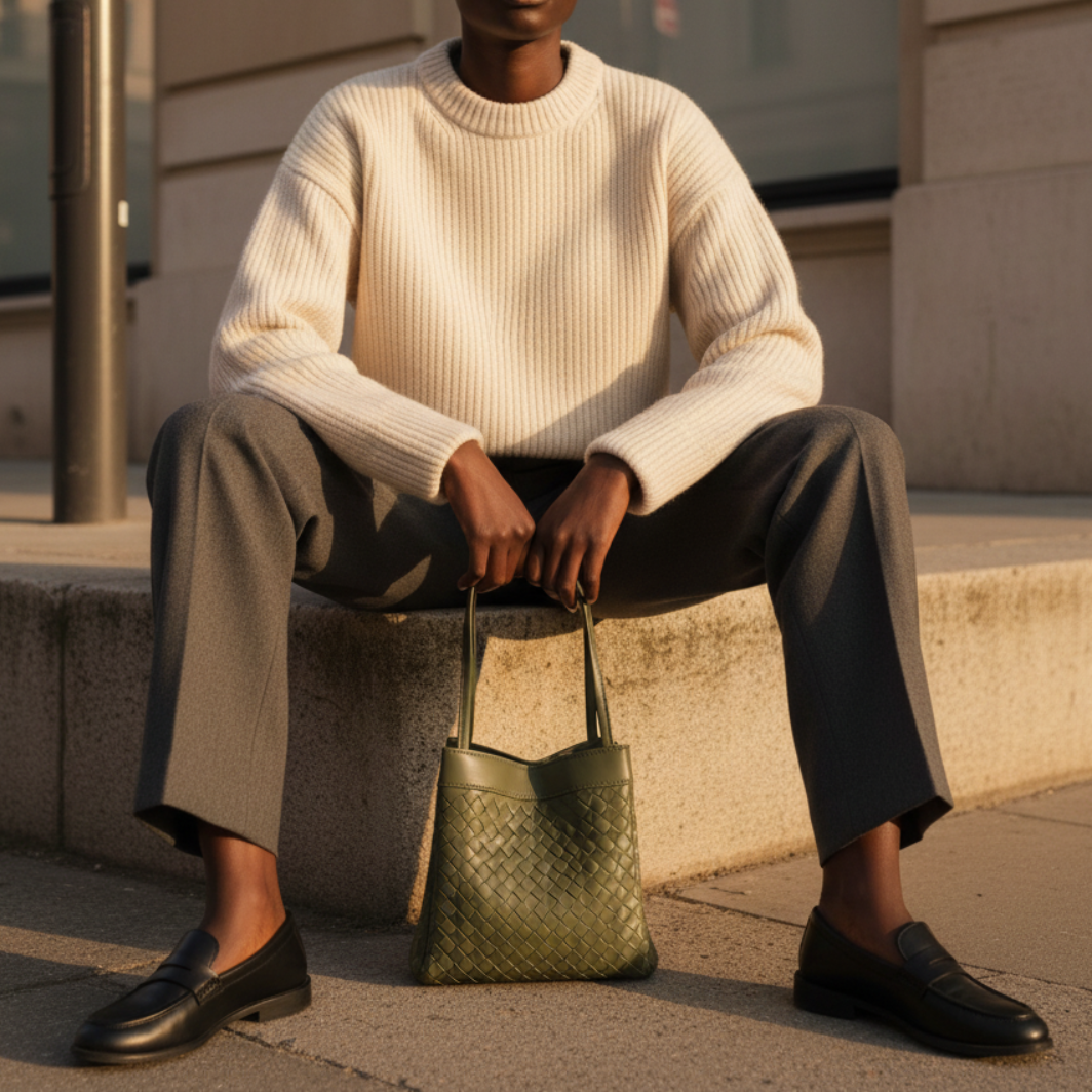 Luna Verdura Leather Handbag