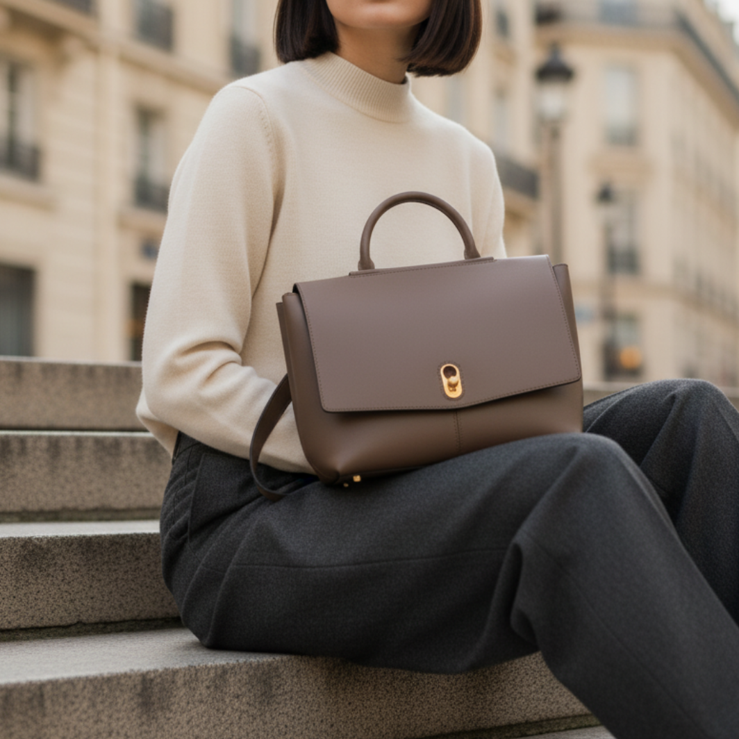 The Marlowe Top Handle in Pure Leather