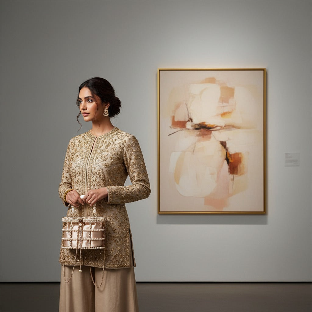 Blush Pearl Lattice Casket